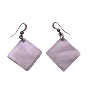 White Triangle Earrings